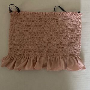 Pink Ruched Tube Top
